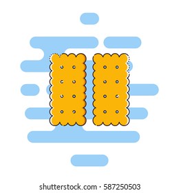 Biscuit color thin line icon. Mbe minimalism style