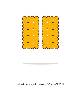 Biscuit color thin line icon.Vector illustration