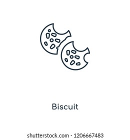 Biscuit concept line icon. Linear Biscuit concept outline symbol design. This simple element illustration can be used for web and mobile UI/UX.