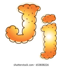 Biscuit cookie alphabet a-z vector design 