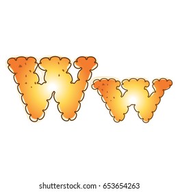 Biscuit cookie alphabet W vector design 
