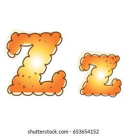 Biscuit cookie alphabet Z vector design 