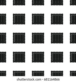 Biscuit cookie bakery product black simple silhouette vector seamless pattern, silhouette stylish texture. Repeating Biscuit cookie seamless pattern background for bakery design