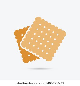 Biscuit, cookie color vector icon. Element of kitchen for mobile apps illustration. Biscuit flat icon for website design and development.