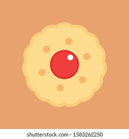 Biscuit, cookie color vector icon. Element of kitchen for mobile apps illustration. Biscuit flat icon for website design and development.