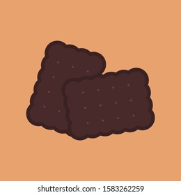 Biscuit, cookie color vector icon. Element of kitchen for mobile apps illustration. Biscuit flat icon for website design and development.