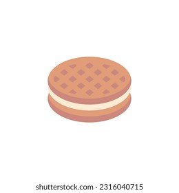 Biscuit cookie flat icon, vector sign, colorful pictogram isolated on white. Symbol, logo illustration. Flat style design