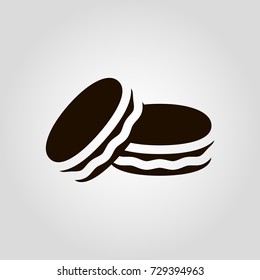 Biscuit or cookie isolated flat vector icon 