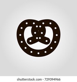 Biscuit or cookie isolated flat vector icon 