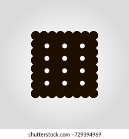 Biscuit or cookie isolated flat vector icon 