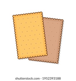 Biscuit Cookie Snacks Vector Icon Illustration. Cracker Biscuits Flat Icon