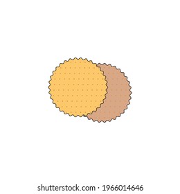 Biscuit Cookie Snacks Vector Icon vector. Cracker Biscuits Flat Icon