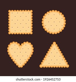 Biscuit Cookie Vector Cartoon Illustration. Vector Biscuit Cookie Top View