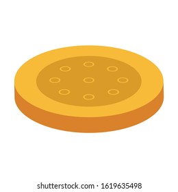 Biscuit cookie vector icon.Cartoon vector icon isolated on white background biscuit cookie.