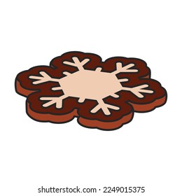 Biscuit cookie vector icon.Color vector icon isolated on white background biscuit cookie.