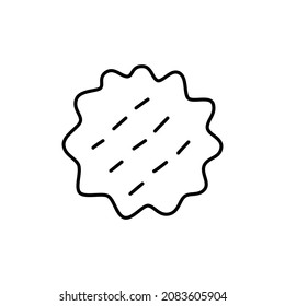 biscuit, cookies snack icon symbol in flat black line style, isolated on white background