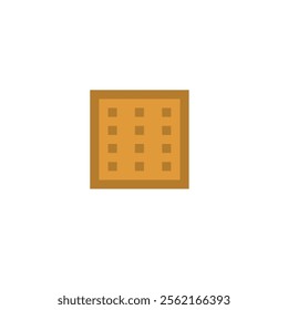 Biscuit cracker pixel style icon in square shape design on white background
