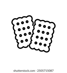 biscuit crackers vector icon in line style