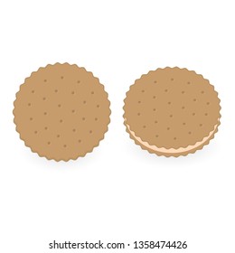 Biscuit crispy biscuit icon. Vector illustration in flat style.