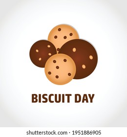 Biscuit day concept design. Chocolate biscuit vector illustration isolated in white background.