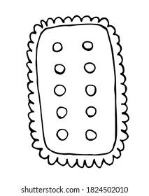 Biscuit doodle. Isolated biscuit on white background. Hand drawn.