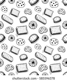 Biscuit doodle seamless background