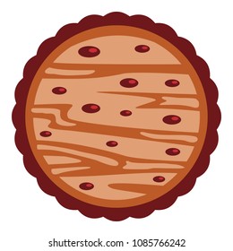 Biscuit with drop icon. Flat illustration of biscuit with drop vector icon for web