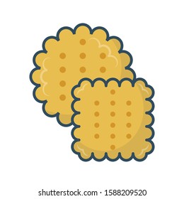 biscuit flat color line icon 