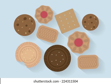 biscuit flat design vector/illustration