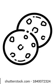 Biscuit-Flachicon einzeln auf weißem Hintergrund