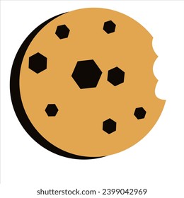 Keks flaches Symbol für Webdesign und -entwicklung. Wafer-Kekse fliegen Schokolade in der Mitte einzeln auf weißem Hintergrund. Sammelkekse flach gestalten. Kekse-Vektorbild