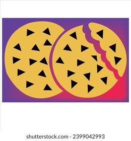 biscuit flat icon for website design and development. wafer biscuits chocolate flying in the middle isolated on white background. collection biscuits flat design. biscuits vector image