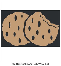 biscuit flat icon for website design and development. wafer biscuits chocolate flying in the middle isolated on white background. collection biscuits flat design. biscuits vector image