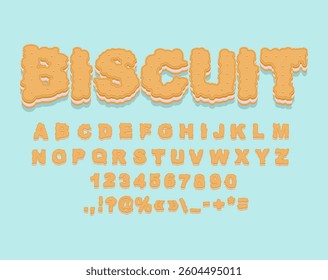 Biscuit Font. Letters from cookies