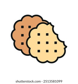 Biscuit food bakery icon vector basic design simple and modern concept template