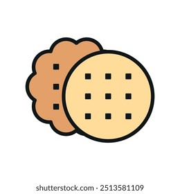Biscoito alimento padaria ícone vetor projeto básico modelo conceito simples e moderno