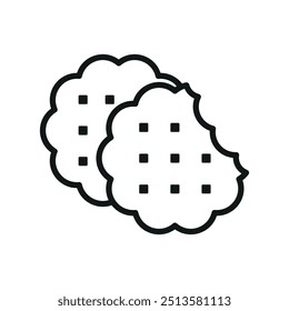 Icono de panadería de alimentos de galletas Vector de diseño básico Plantilla de concepto simple y moderno