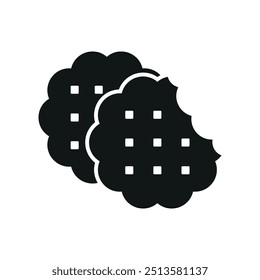 Icono de panadería de alimentos de galletas Vector de diseño básico Plantilla de concepto simple y moderno