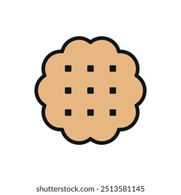 Icono de panadería de alimentos de galletas Vector de diseño básico Plantilla de concepto simple y moderno