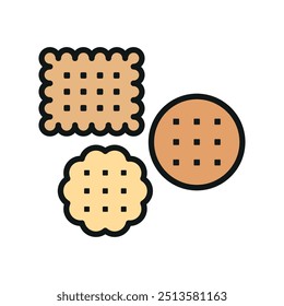 Biscuit food bakery icon vector basic design simple and modern concept template