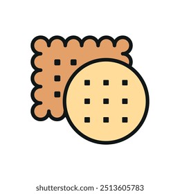 Biscuit food bakery icon vector basic design simple and modern concept template