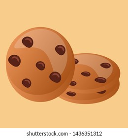 Biscuit. Food. Chocolate. Vector illustration 