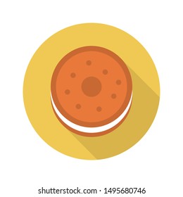 biscuit glyph flat vector icon
