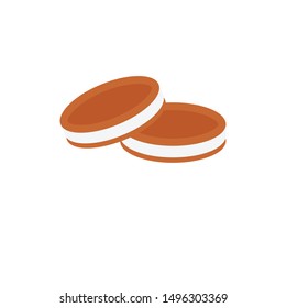 biscuit glyph flat vector icon