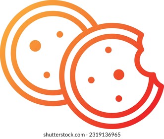 Icono de gradiente de biscuta, vector de alimentos