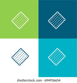 Biscuit green and blue material color minimal icon or logo design