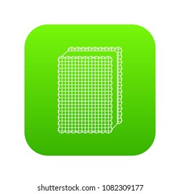 Biscuit ice cream icon green vector isolated on white background