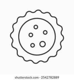 Icono de galleta en blanco y negro contorneado trazo