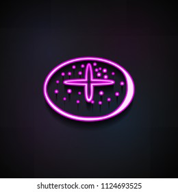 biscuit icon. Element of Bakery shop icons for mobile concept and web apps. Neon biscuit icon can be used for web and mobile apps on dark gradient background
