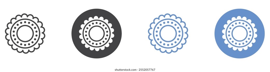 Biscuit icon flat line symbol set.